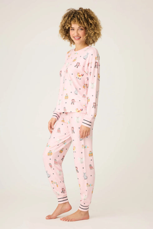 Pj Salvage Feline Spooky Halloween Cat Print PJ Set